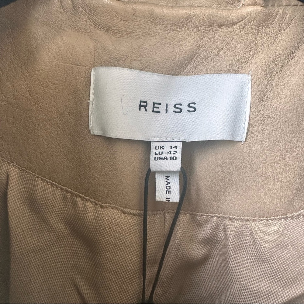 REISS Katia Leather Trucker Jacket - Picture 5 of 6